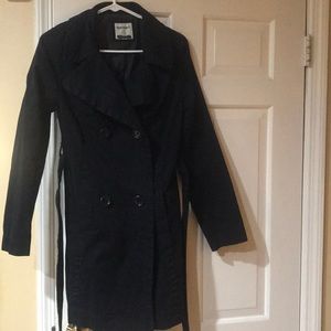 Old navy black trench coat S